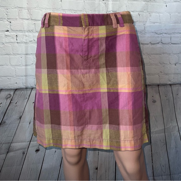 LOFT Dresses & Skirts - Loft Purple, Brown, Orange & Yellow Plaid Skirt size 2